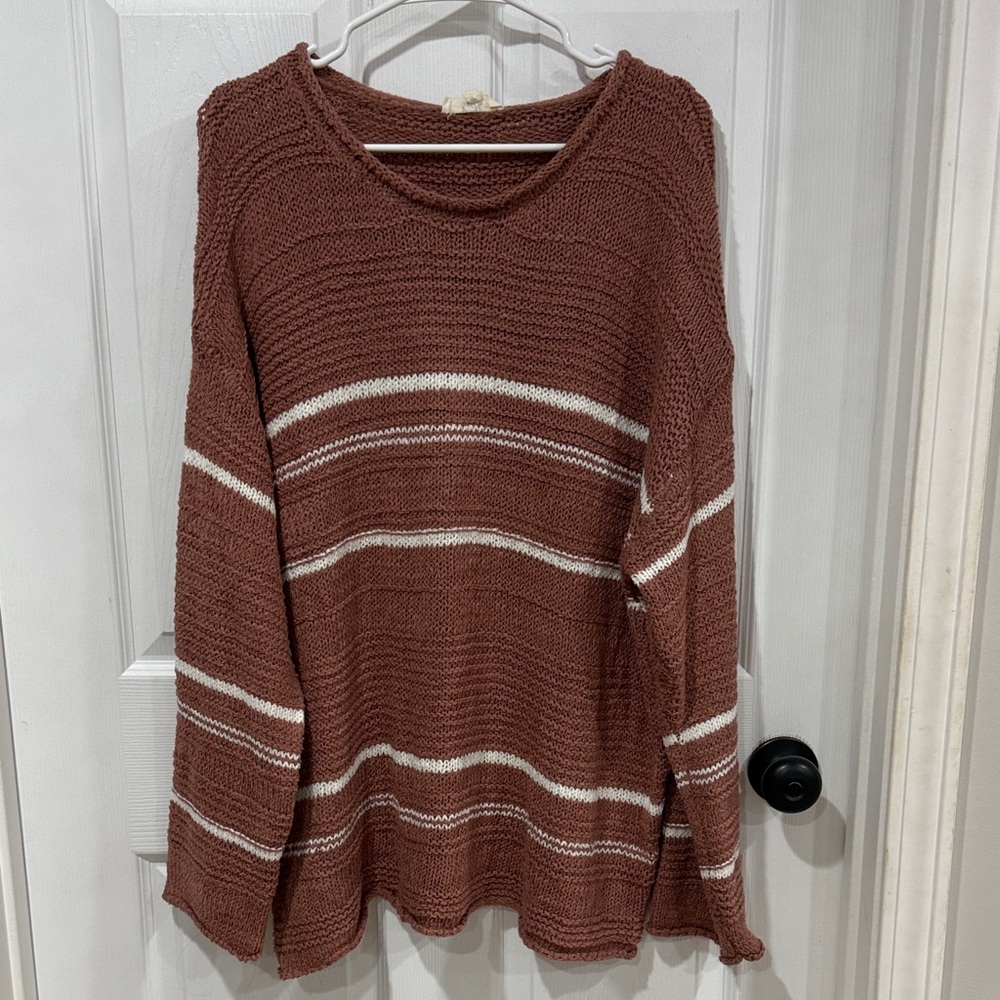 Women's Mauve Striped Sweater